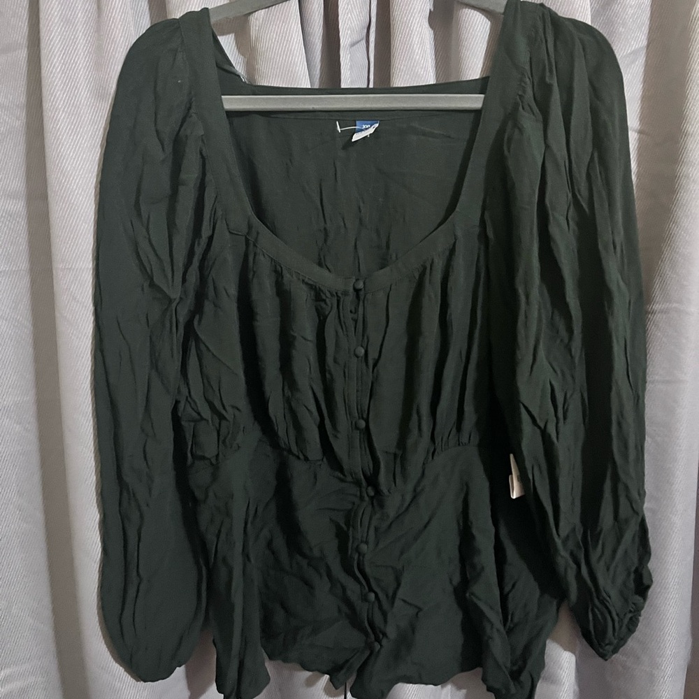 Old Navy Deep Green Women's Blouse - Picture 6 of 6